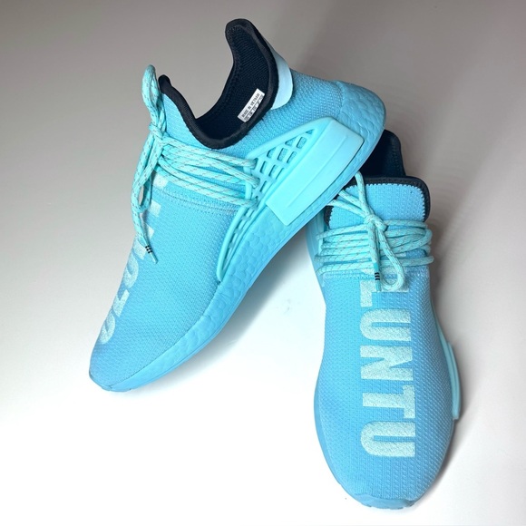 ADIDAS MEN’S HUMAN RACE NMD PHARRELL WILLIAMS ORIGINALS SIZE- 9 AQUA BLUE - Picture 4 of 10